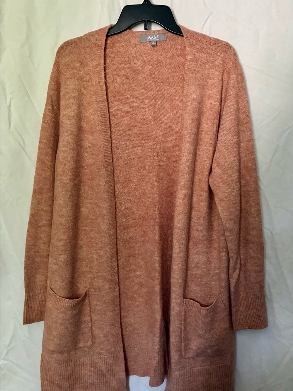 Open-Front Cozy Cardigan Sweater - Dusty Rose - Picture 1 of 2